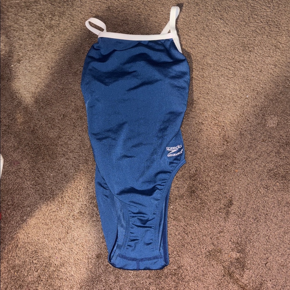 Speedo Navy Swimsuit with White Trim